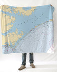 Beaufort to Ocracoke NC Nautical Chart Blanket