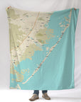Ship Bottom (Barnegat Light to Beach Haven),NJ Vintage Modern Wave Blanket