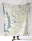 Chain O' Lakes MI Topographic Map Blanket