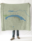 Nickerson Lake Maine Charted Territory Blanket