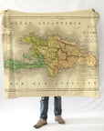 Haiti & Dominican Republic Vintage Map Blanket