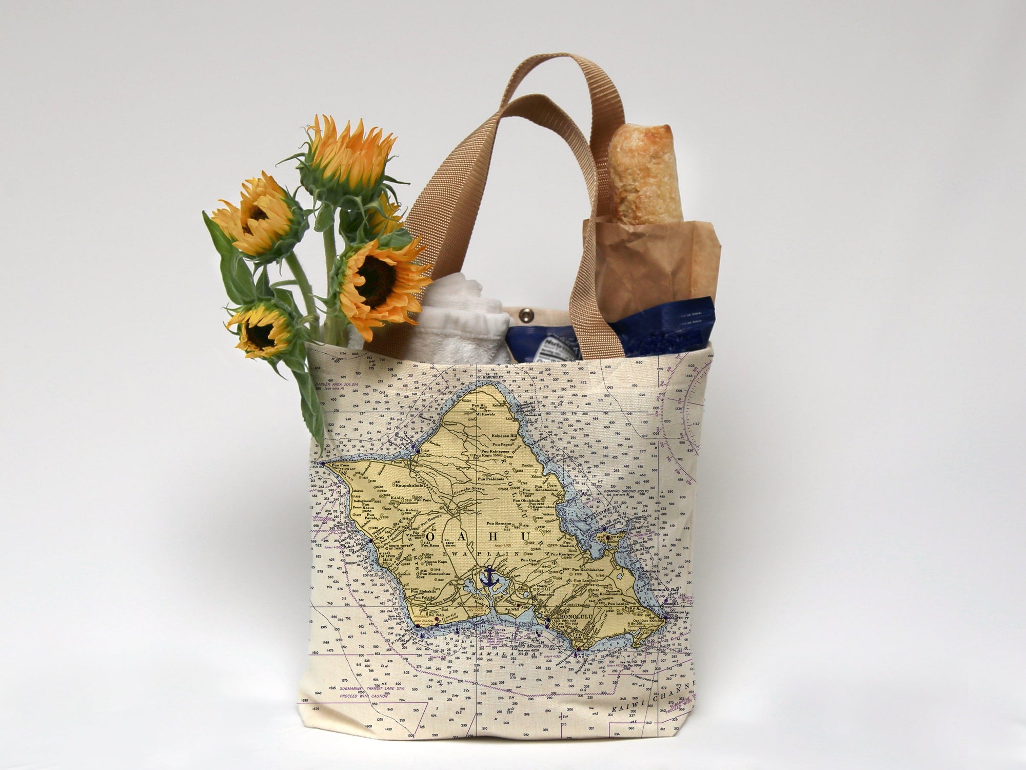 Pearl Harbor, Oahu HI Nautical Chart Tote