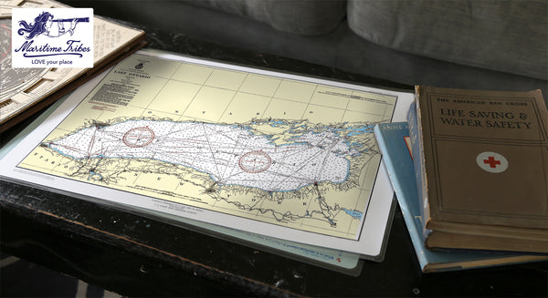Lake Erie Chart Placemats, set of 4