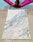 Alexandria Bay, NY Vintage Map Quick Dry Towel