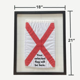 "M" Nautical Signal Flag in Floating Frame