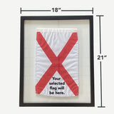 "X" Nautical Signal Flag in Floating Frame