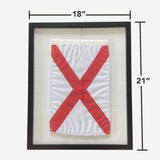 "V" Nautical Signal Flag in Floating Frame