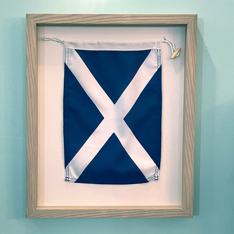 "M" Nautical Flag in Glass-Free Shadow Box Frame
