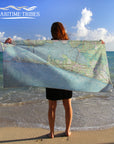 Destin Area Topo Map (seaside, fl) Quick Dry Towel