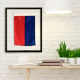 "E" Nautical Signal Flag in Floating Frame