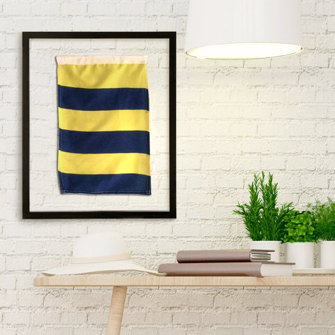 "H" Nautical Signal Flag in Floating Frame