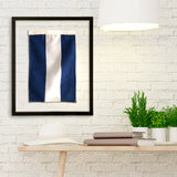 "J" Nautical Signal Flag in Floating Frame
