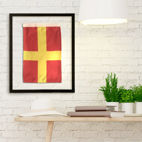 "R" Nautical Signal Flag in Floating Frame