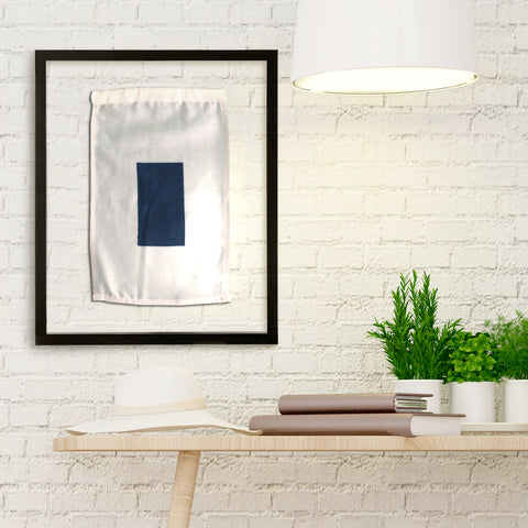 "S" Nautical Signal Flag in Floating Frame