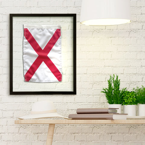 "V" Nautical Signal Flag in Floating Frame