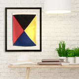 "Z" Nautical Signal Flag in Floating Frame