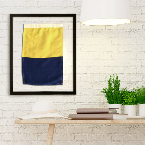 "K" Nautical Signal Flag in Floating Frame