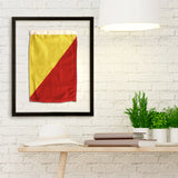 "O" Nautical Signal Flag in Floating Frame