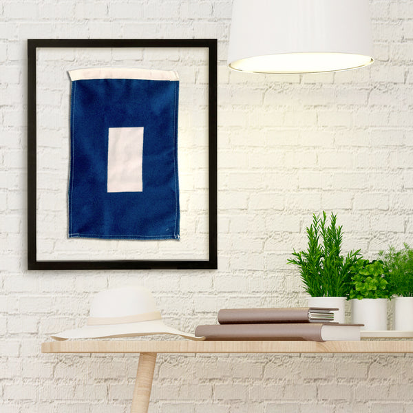"P" Nautical Signal Flag in Floating Frame