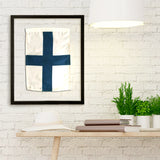 "X" Nautical Signal Flag in Floating Frame