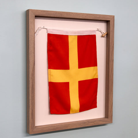 "R" Nautical Flag in Glass-Free Shadow Box Frame