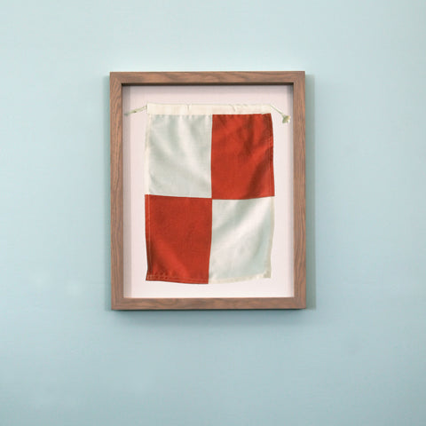 "U" Nautical Flag in Glass-Free Shadow Box Frame