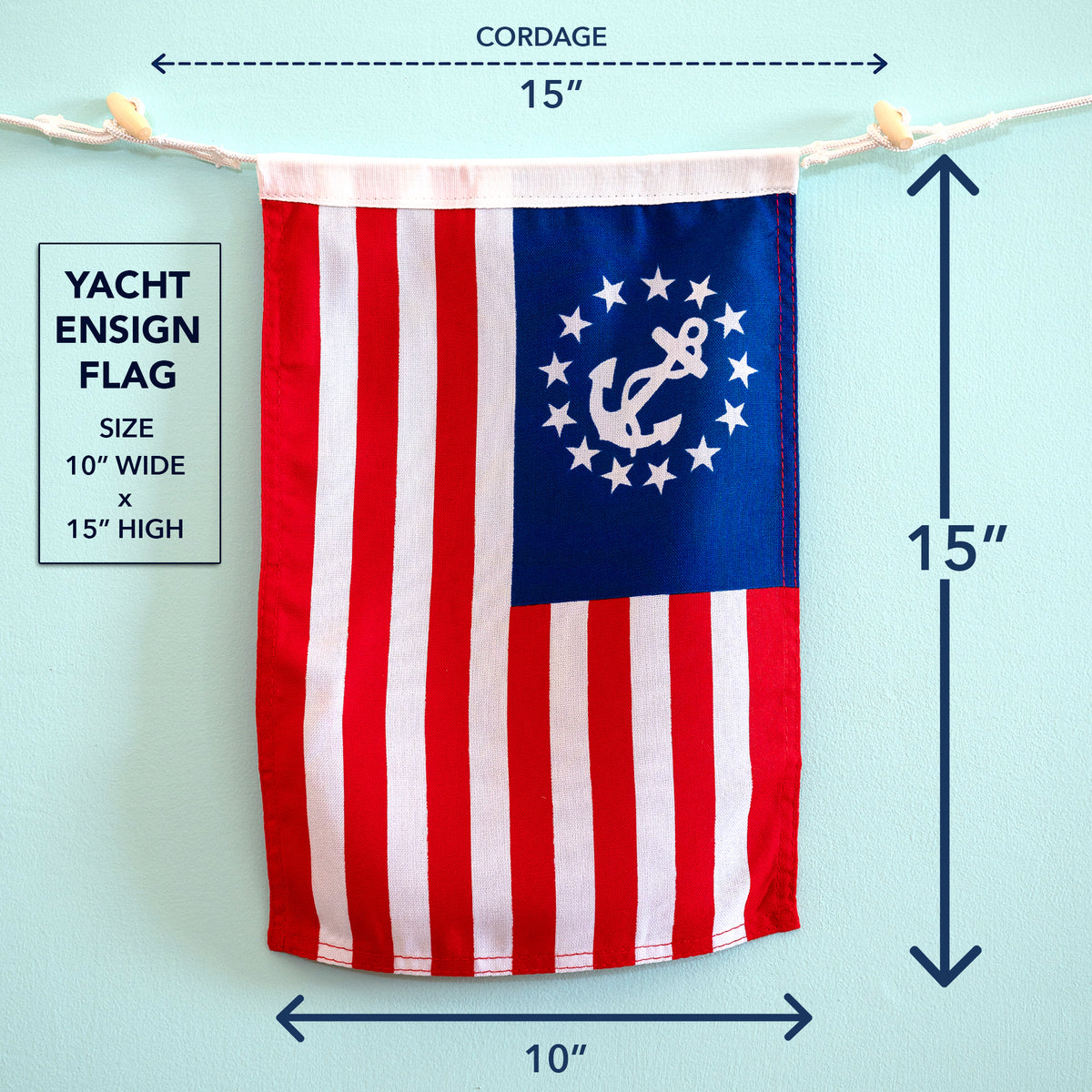 U.S. Yacht Ensign Flag - 10" x 15"