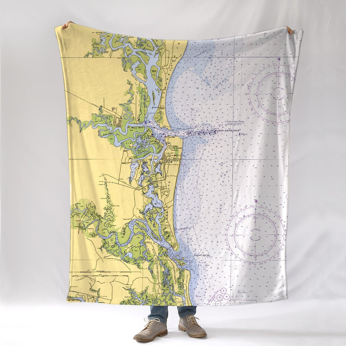 Amelia Island, FL.Nautical Chart Blanket - Maritime Tribes USABlanket