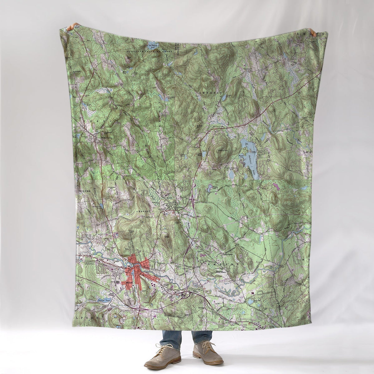 Amherst - Milford, NH topo Map Blanket - Maritime Tribes USABlanket