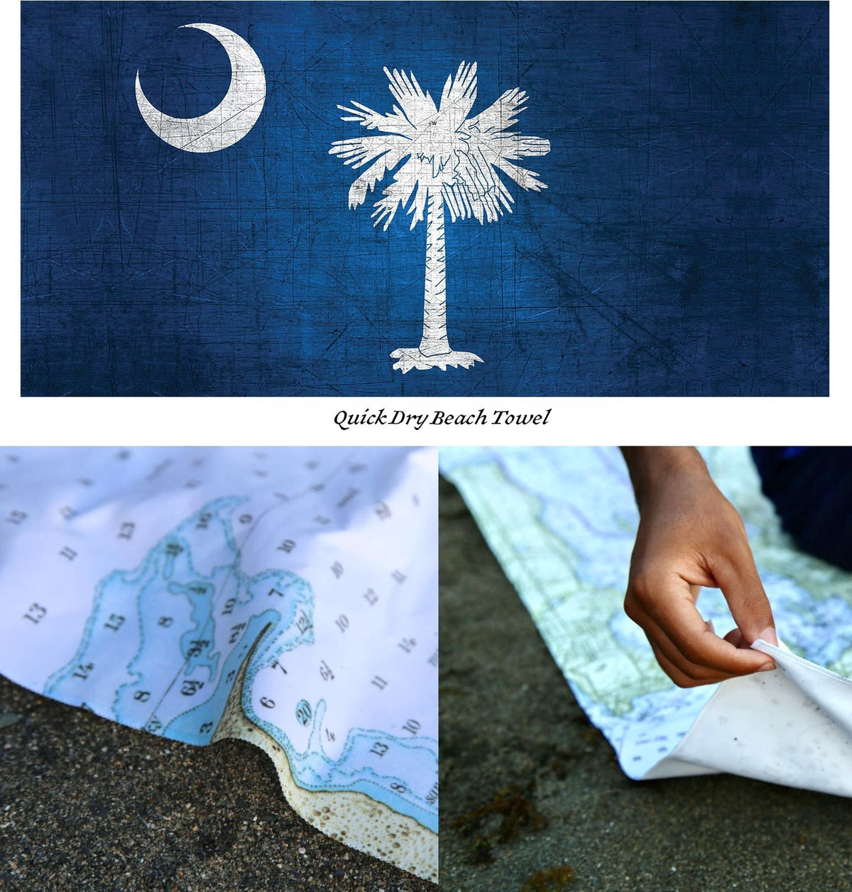 Antiqued Palmetto Flag, Charleston, SC, Quick Dry Towel - My Signal FlagsTowel