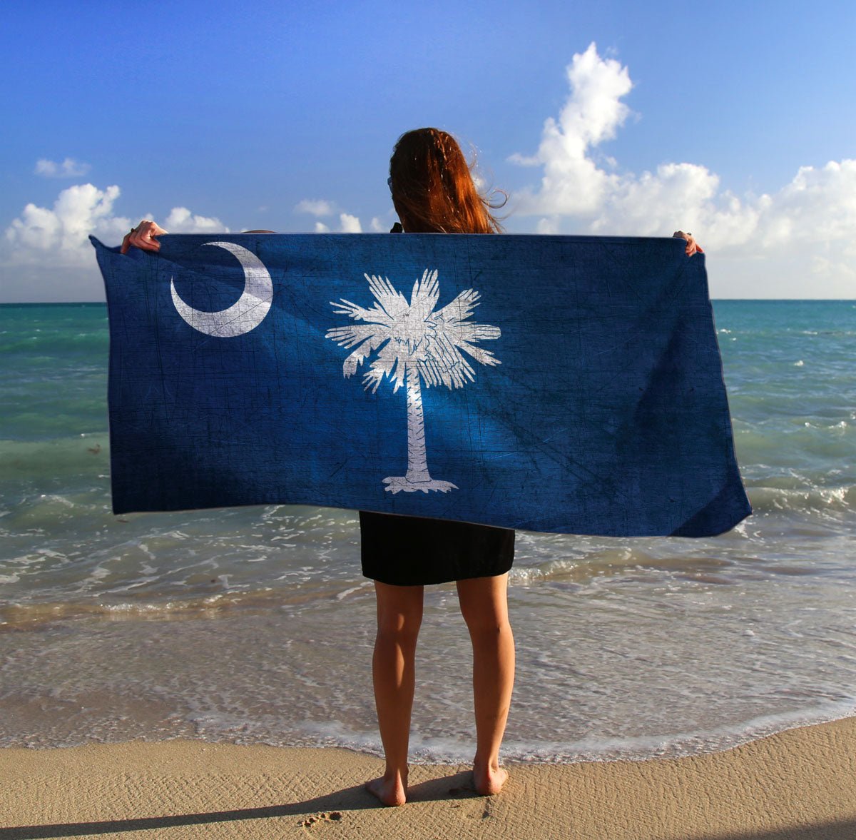 Antiqued Palmetto Flag, Charleston, SC, Quick Dry Towel - My Signal FlagsTowel
