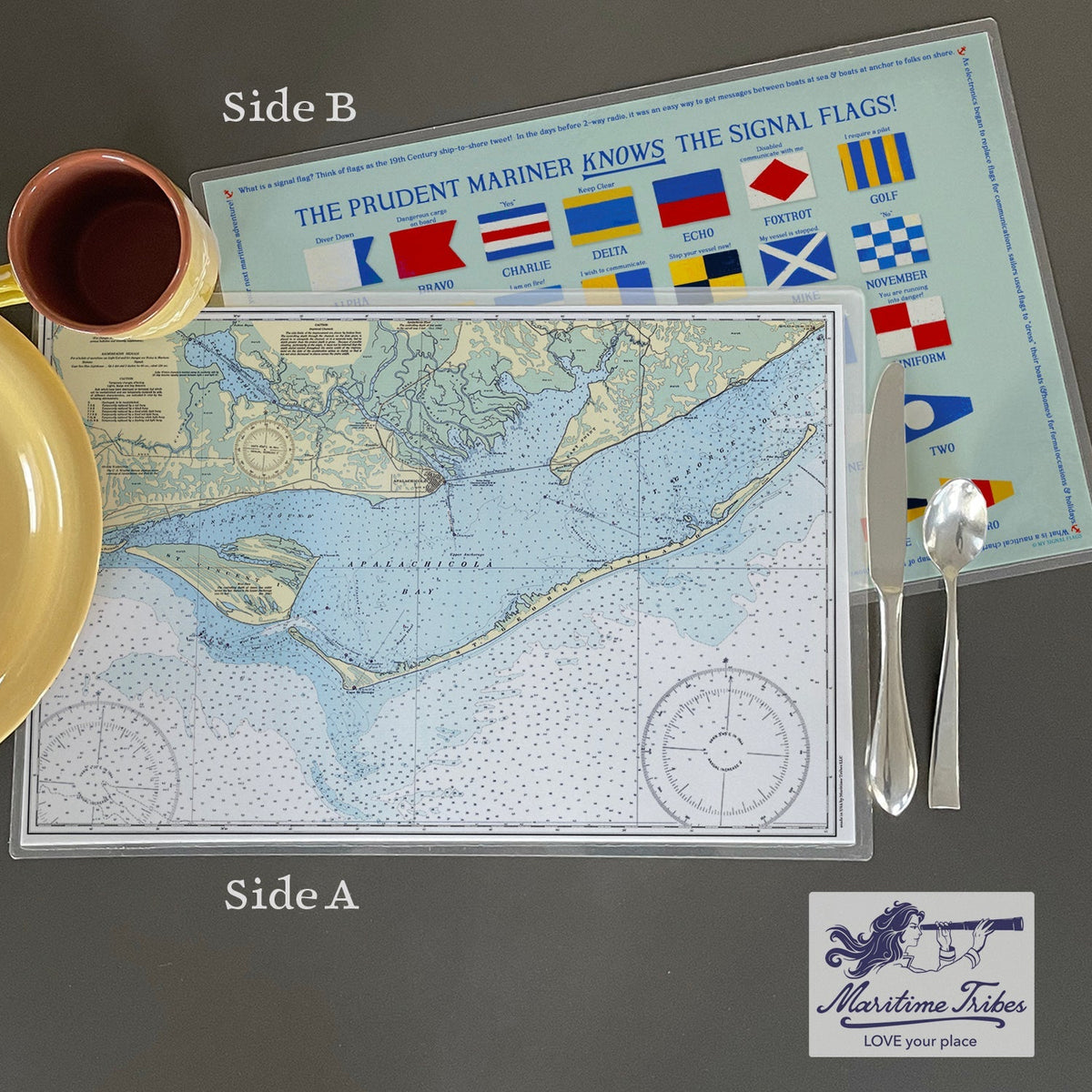 Apalachicola, FL Chart Placemat - My Signal FlagsLaminated Placemat