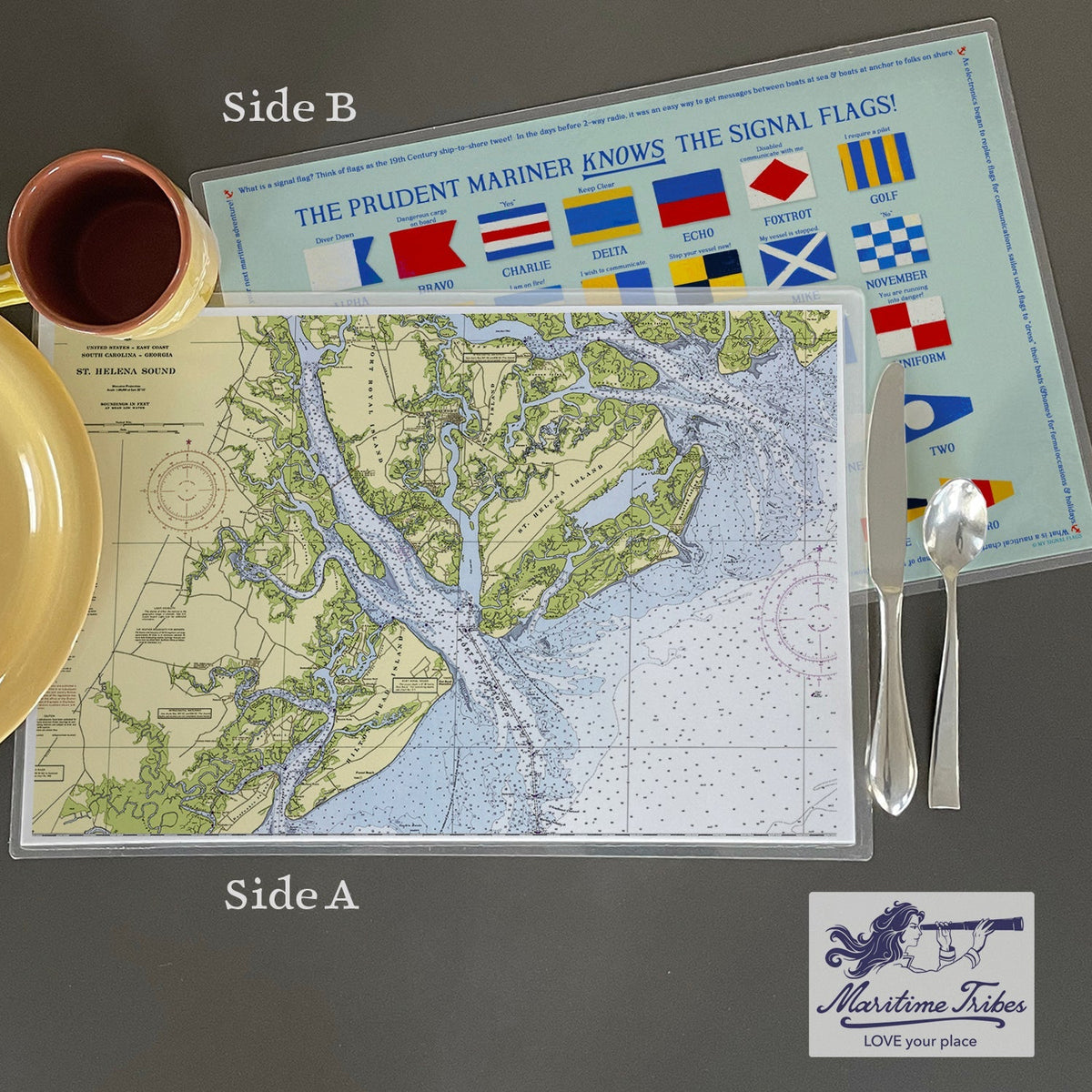 Beaufort, SC Nautical Chart Placemat - My Signal FlagsLaminated Placemat