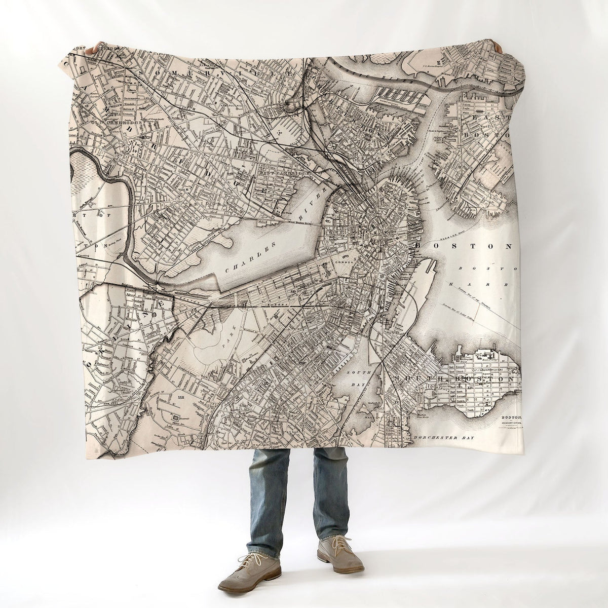 Boston Antique Map Blanket - Maritime Tribes USABlanket