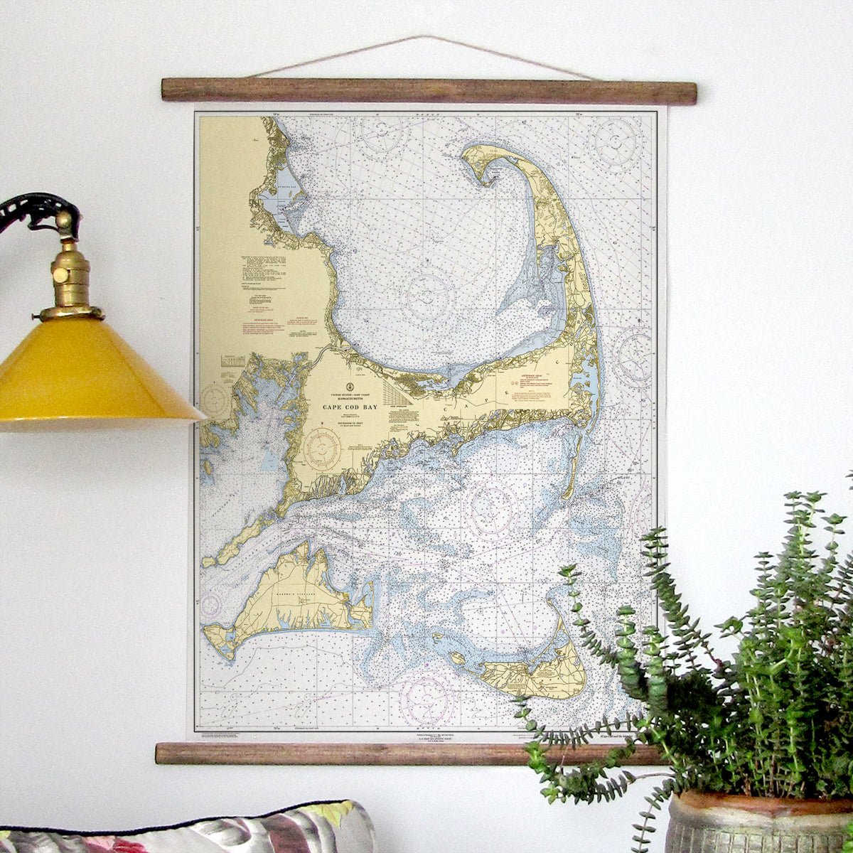 Cape Cod &amp; The Islands (Nantuket &amp; Martha's VIneyard) Vintage Nautical Chart Fabric Scroll - Maritime Tribes USAScroll