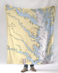 Chesapeake Bay - Southern Part - Nautical Chart Blanket - Maritime Tribes USABlanket
