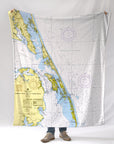 Corolla to Rodanthe (The Outerbanks), Vintage Chart Blanket - Maritime Tribes USABlanket