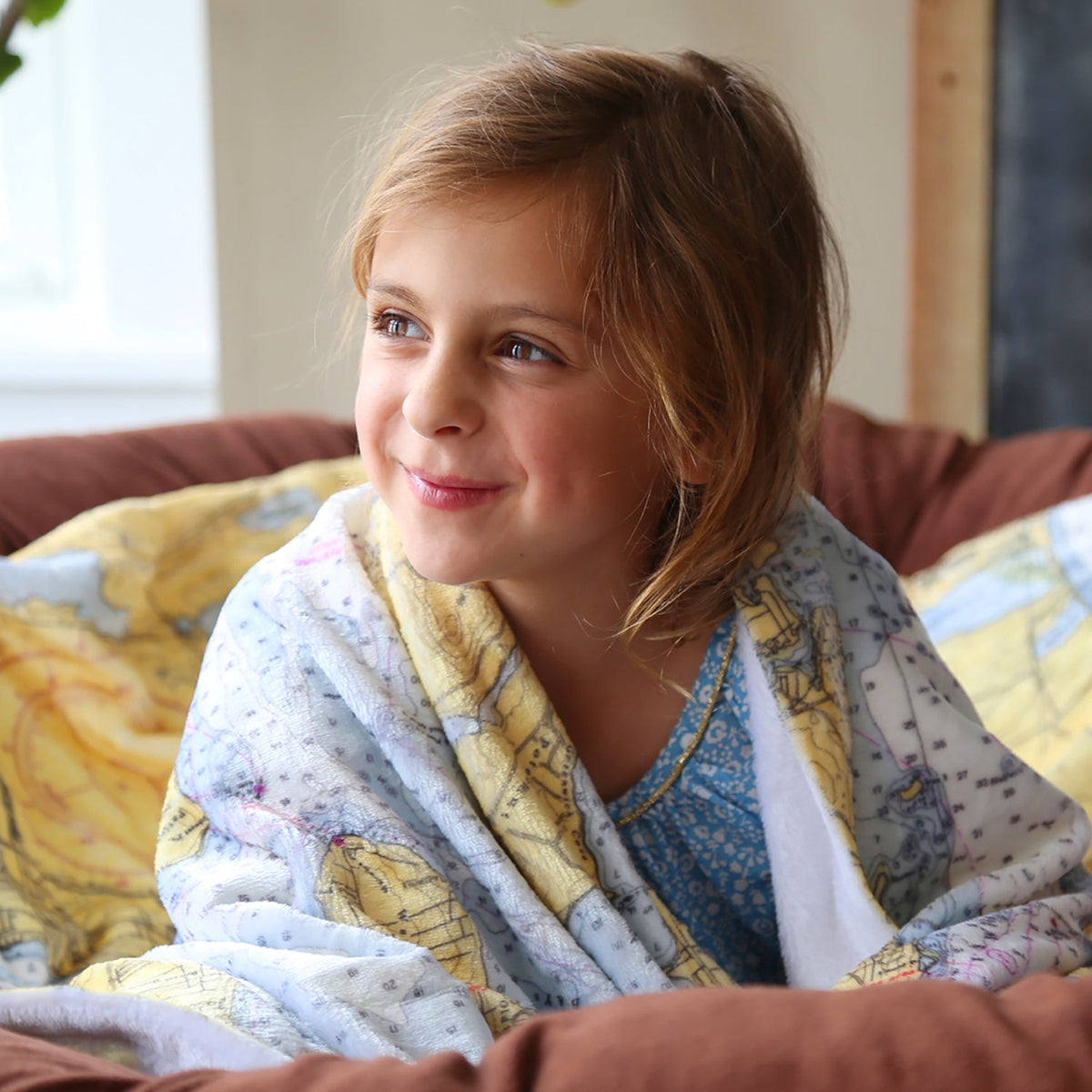 Island Heights, Seaside Park,NJ Vintage Nautical Chart Blanket - Maritime Tribes USABlanket