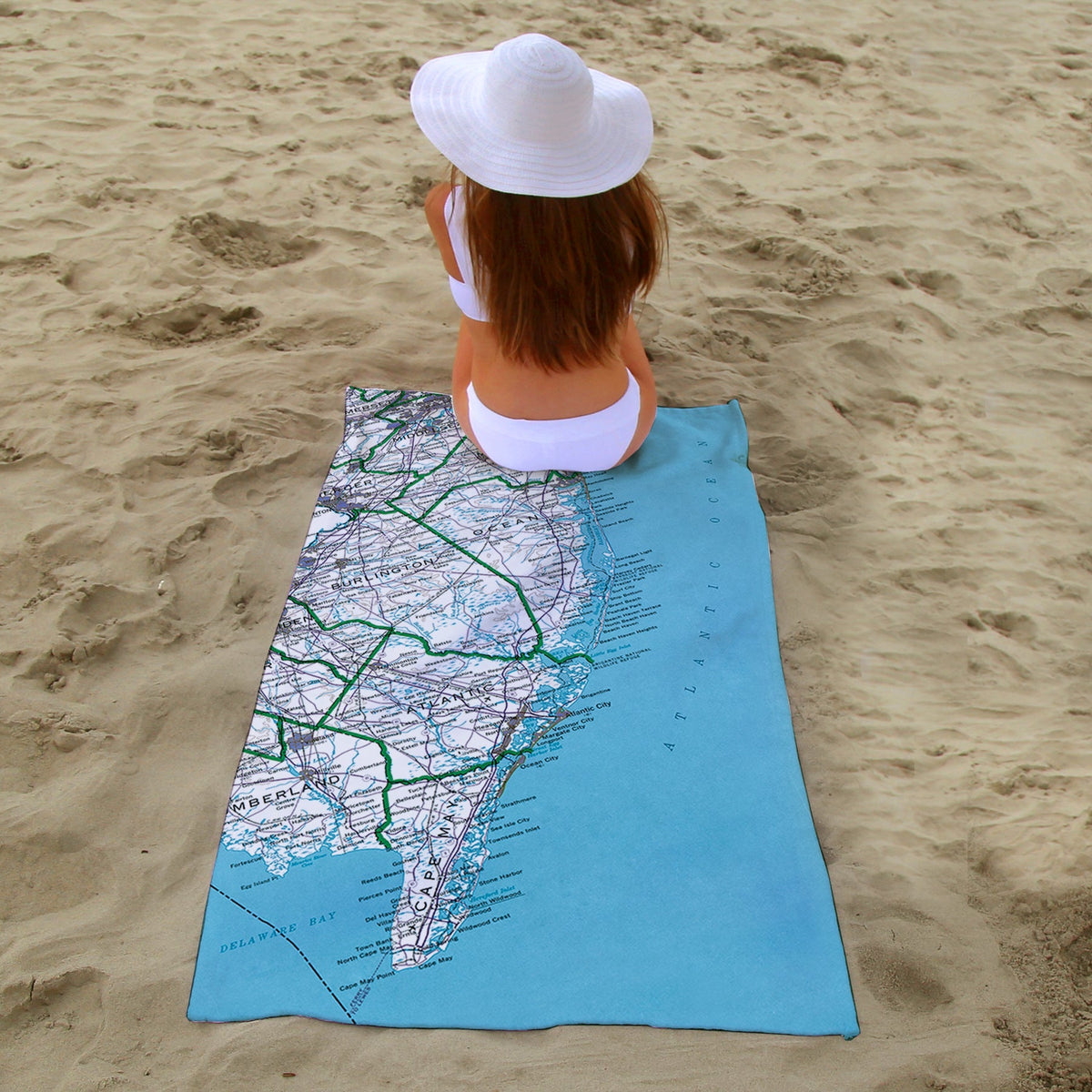 Jersey Shore Vintage Map Quick Dry Towel - My Signal FlagsTowel