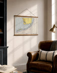 Key West to Key Largo (All the Florida Keys) Chart Fabric Scroll - Maritime Tribes USAScroll