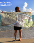 Antique New Orleans River Map, Vintage Topo  Quick Dry Towel