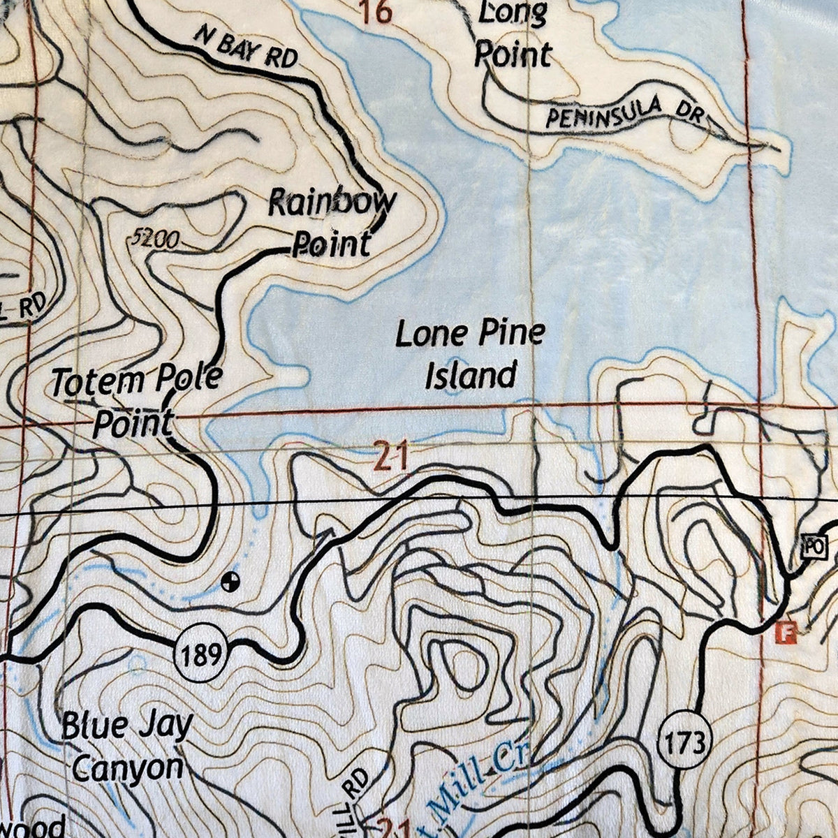 Lake Arrowhead, CA topo map Blanket - Maritime Tribes USABlanket