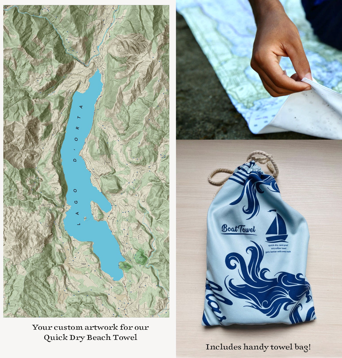 Lake Orta, Italy Map Sport Towel - My Signal Flags