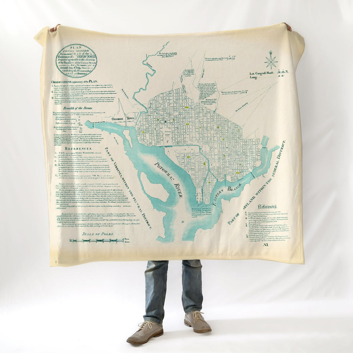 L'Enfant's 1791 Plan of Washington D.C. Blanket - Maritime Tribes USABlanket