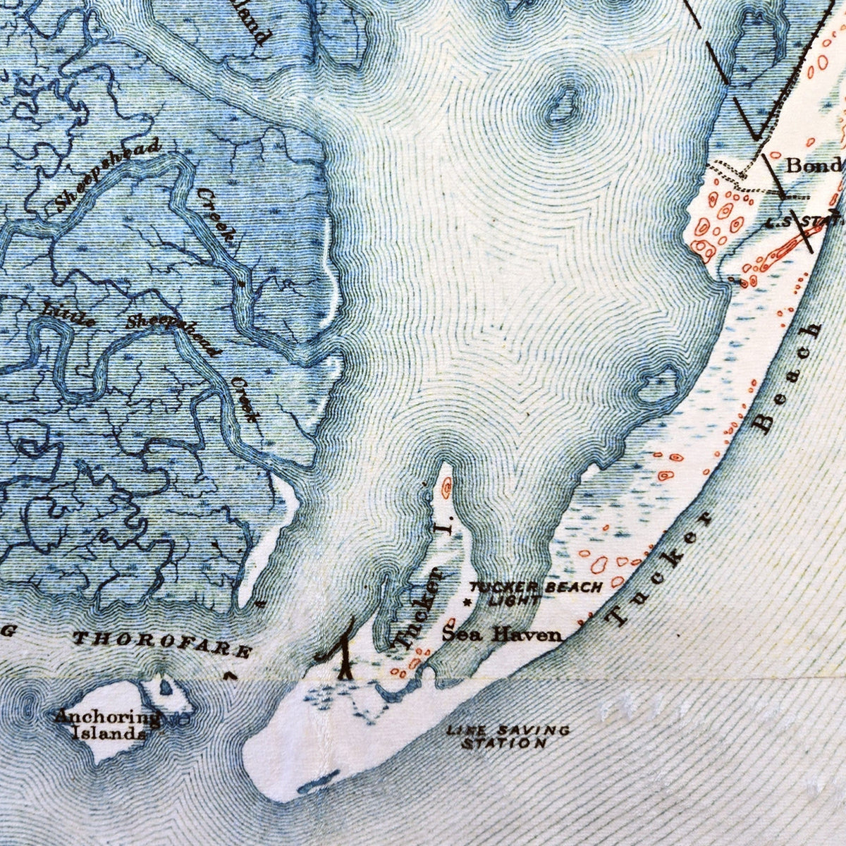 Long Beach Island Antique Style Map Blanket - Maritime Tribes USABlanket