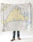 Martha's Vineyard Vintage Nautical Chart Blanket - Maritime Tribes USABlanket