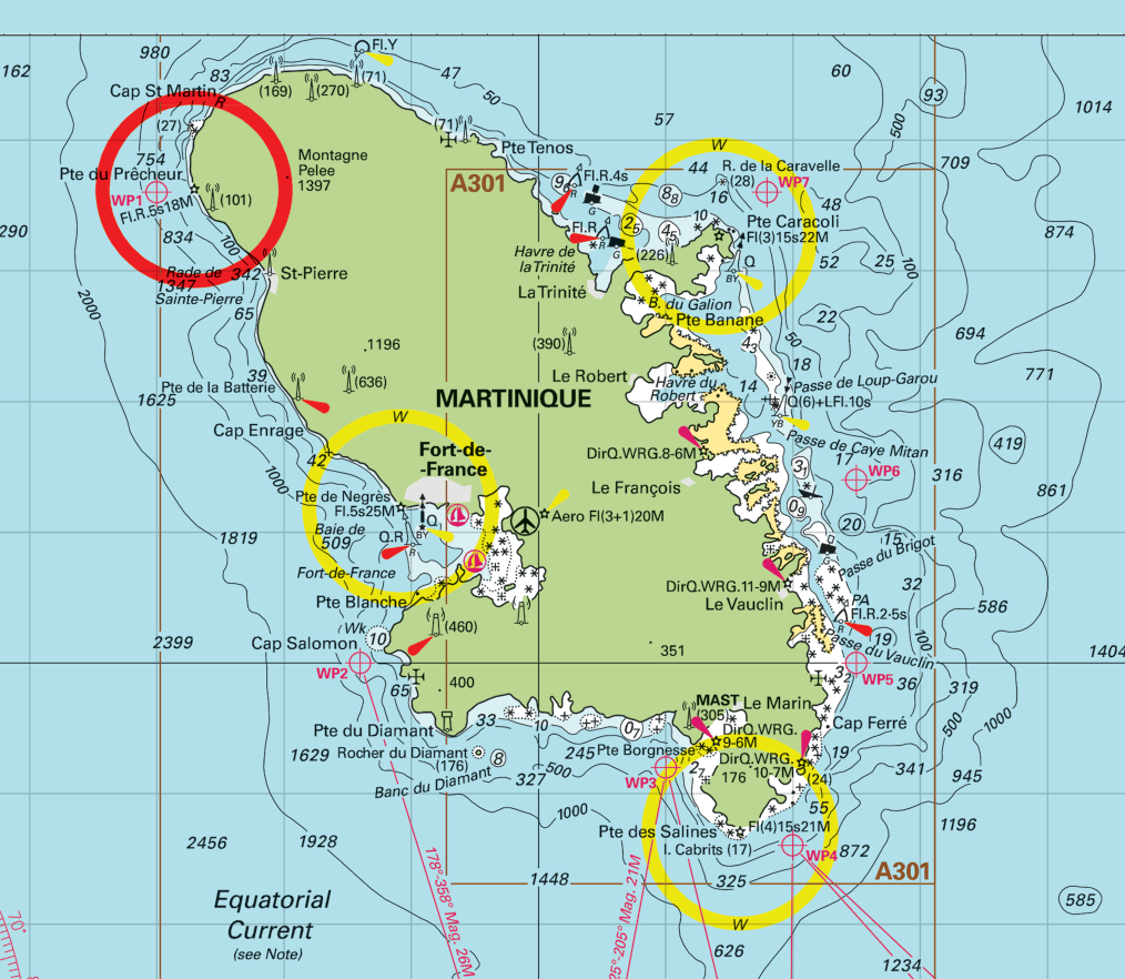 Martinique to Grenada Chart Blanket (St. Lucia, Barbados, Saint Vincent &amp; the Grenadines) - Maritime Tribes USA