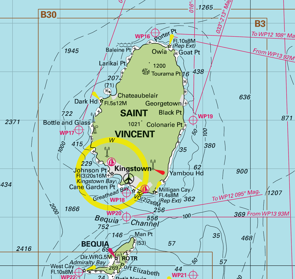 Martinique to Grenada Chart Blanket (St. Lucia, Barbados, Saint Vincent &amp; the Grenadines) - Maritime Tribes USA