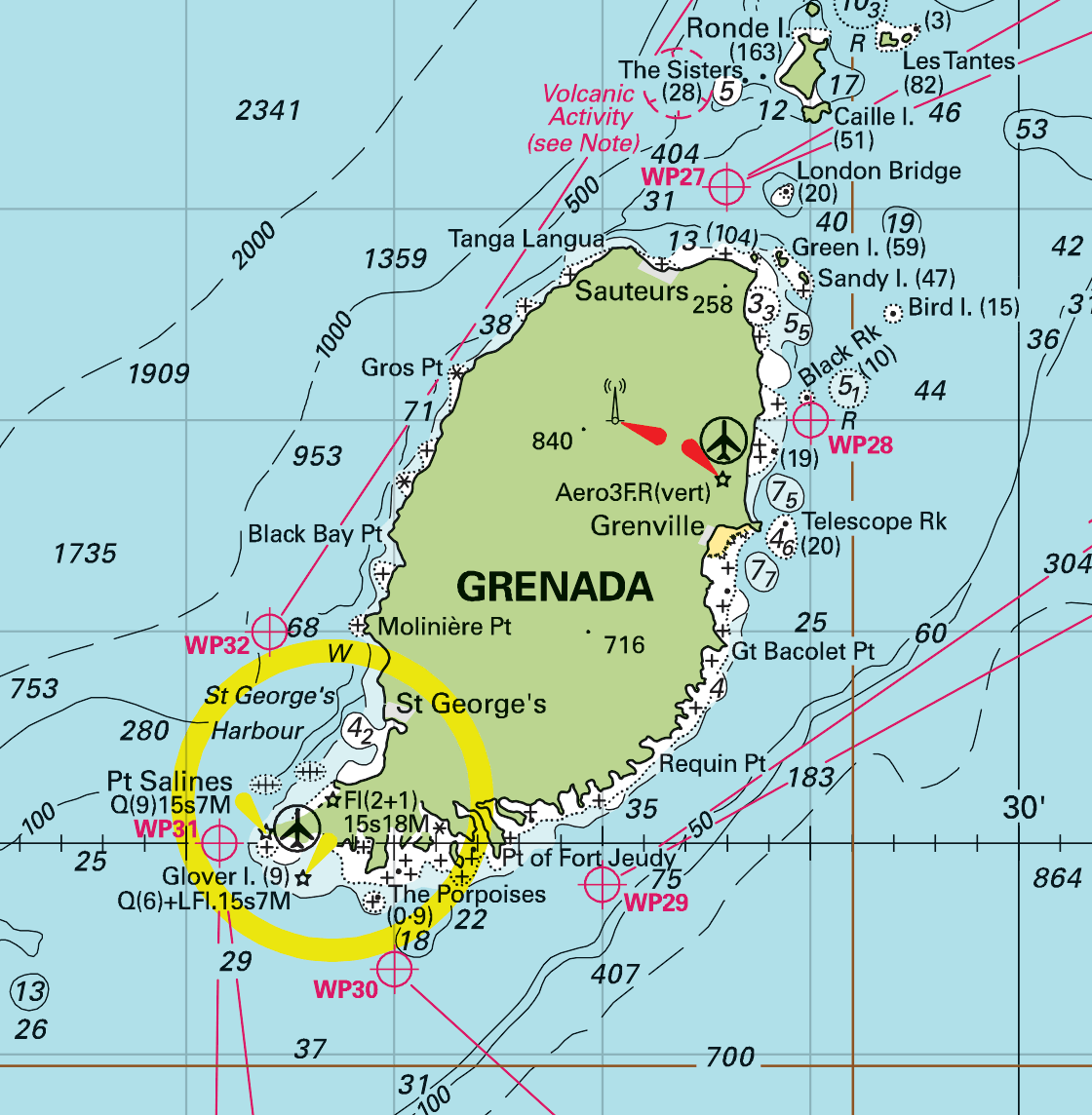 Martinique to Grenada Chart Blanket (St. Lucia, Barbados, Saint Vincent &amp; the Grenadines) - Maritime Tribes USA