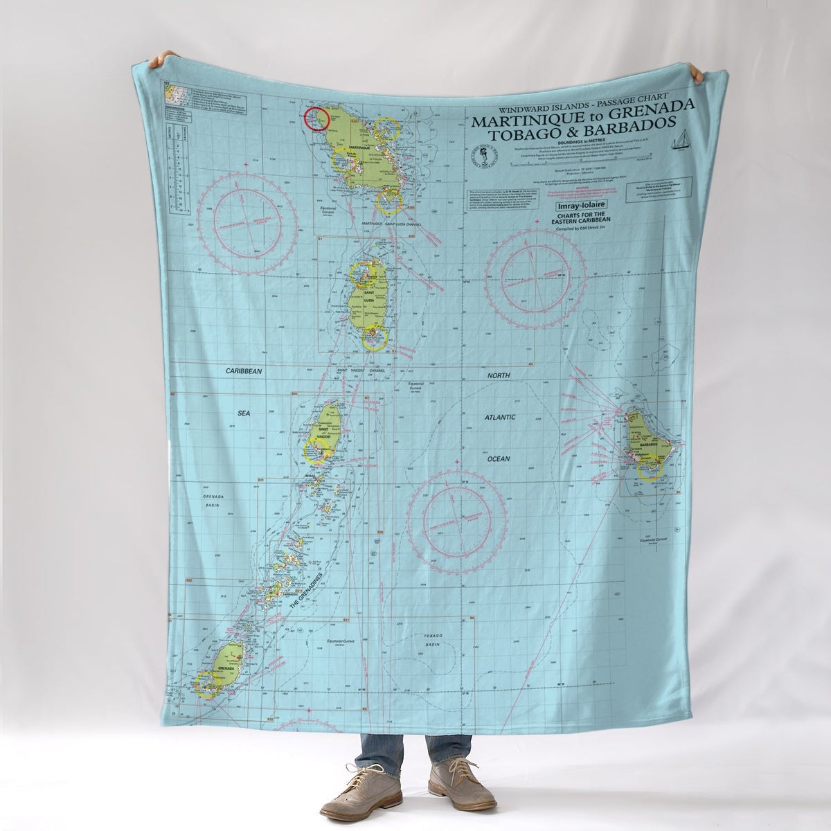 Martinique to Grenada Chart Blanket (St. Lucia, Barbados, Saint Vincent &amp; the Grenadines) - Maritime Tribes USA